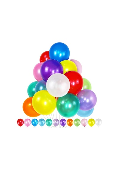Vıp 100 Pcs Metallıc Multi Colors Balloon Vıp Kalite Parlak Metalik Renkli Balon Helyum Gazı Uyumlu