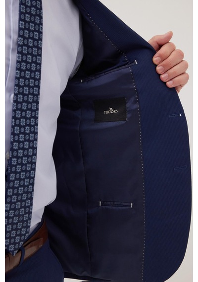 Tudors Erkek Slim Fit Mono Yaka Likralı Esnek Kumaş Koyu Lacivert Takım Elbise-41303 Tudors Erkek Slim Fit Mono Yaka Likralı Esnek Kumaş Koyu Lacivert Takım Elbise-41303