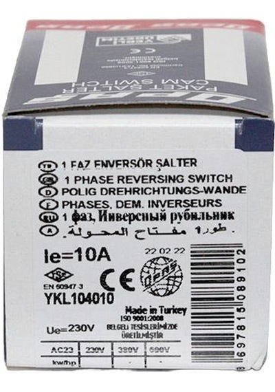 OPAŞ 1X10A 1-0-1 Enversör Kilitli Şalter