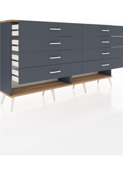Arges Konsol 8 Çekmeceli 176x30x99 Antrasit-çam/antrasit Antrasit-çam/antrasit Arges Konsol 8 Çekmeceli 176x30x99 Antrasit-çam/antrasit Antrasit-çam/antrasit