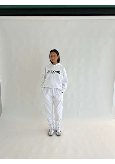 Ellore Australia Eşofman Takımı Sweatshirt Jogger - Beyaz Baskılı Oversize Şardonlu Kapüşonlu Beyaz Ellore Australia Eşofman Takımı Sweatshirt Jogger - Beyaz Baskılı Oversize Şardonlu Kapüşonlu Beyaz