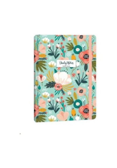 Keskin Colors A5 80 Yp. Çizgili Sert Kapak Ciltli Daily Notes Garden Flowers Yeşil