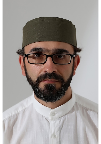 Elif Vav Nakışlı Kalıp Namaz Takkesi - Haki Haki
