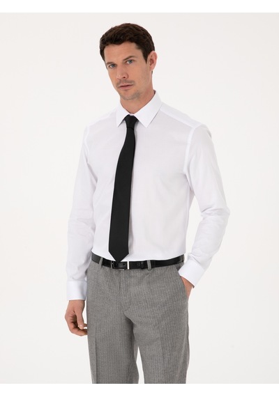 Cacharel Beyaz Slim Fit %100 Pamuk Klasik Yaka Oxford Gömlek