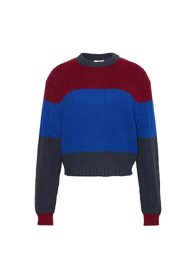 Calvin Klein Chunky Stripe Crew Lacivert Kadın Kazak