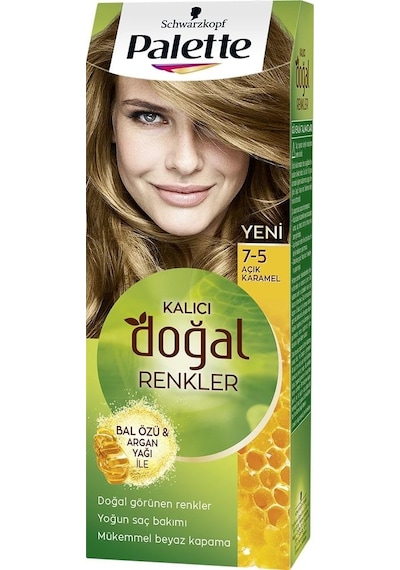 Palette Kalıcı Doğal Renkler Saç Boyası 7.5 Açık Karamel