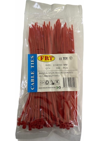 Frt Kırmızı 2.5X150 Kablo Bağı