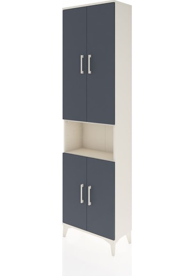 Arges Dolap 3 Raflı 4 Kapaklı Tek Askılı 60x30x221 Aytaşı-antrasit Aytası