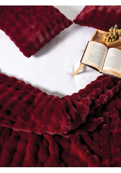 Merinos Dıamond 3 Parça Bubble Comforter Yorgan Seti 220x240 Bordo Bordo Bordo