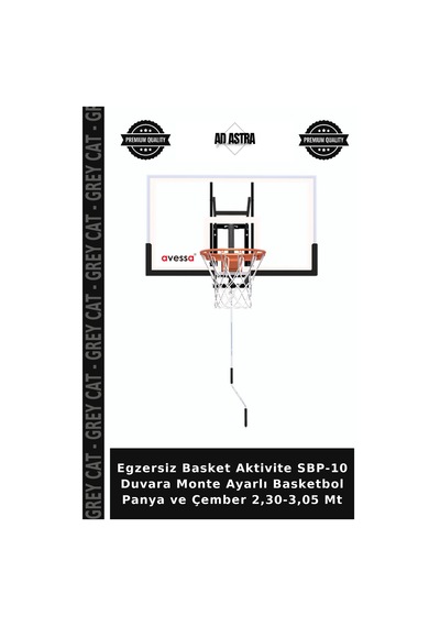Egzersiz Basket Aktivite Sbp-10 Duvara Monte Ayarlı Basketbol Panya Ve Çember 2,30-3,05 Mt
