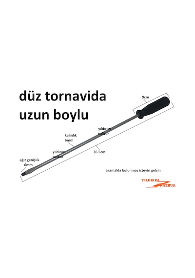 Düz Tornavida Uzun Tamirci Tornavidası Düz Sanayi Tornavida