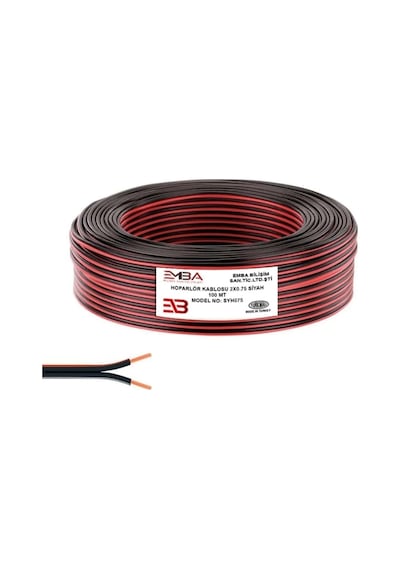EMBA Elektrik Ve Hoparlör Kablosu Kordon 2x0,75  - 100 METRE / Sİ