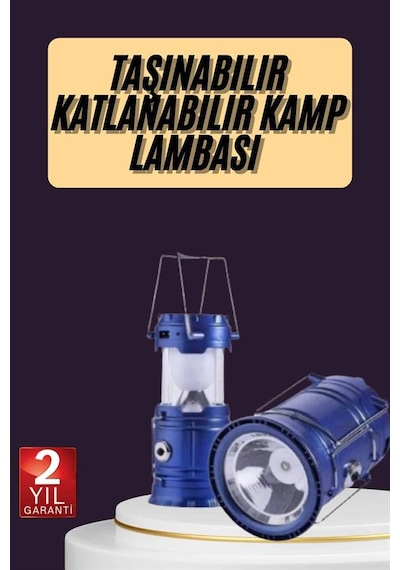 Tek Kamp Feneri Şarj Edilebilir Güneş Enerjili Işıldak Usb Şarjlı Najmaddin Diğer