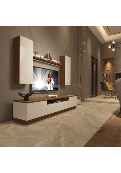 Decoraktiv Trendstyle 5ds Mdf Tv Ünitesi Tv Sehpası Ceviz - Beyaz