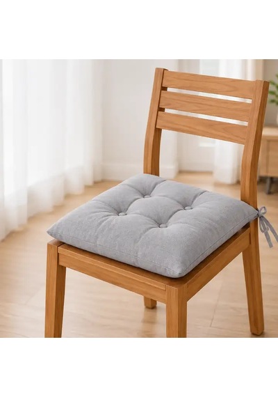 Bağcıklı Sandalye Minderi 40 40 4 Cm Gri İç Mekân Renk: Haki, Kullanım: İç Mekân Diğer