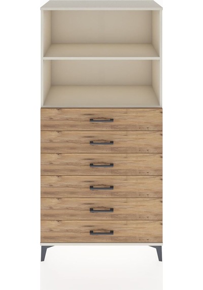 Hyperion Dolap 2 Raflı 6 Çekmeceli 88x44x182 Aytaşı-çam Aytaşı