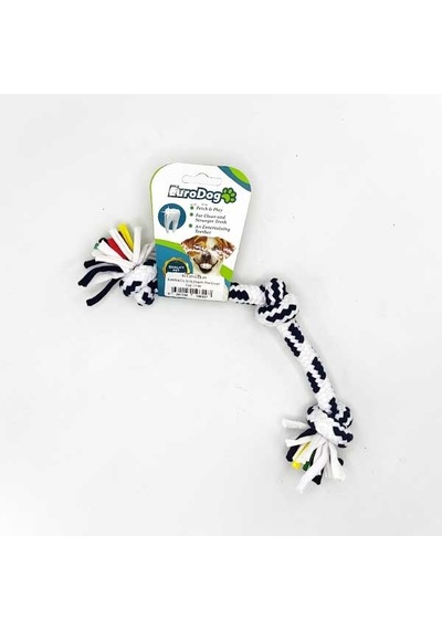 Eurodog Diş İpi Üç Düğüm Mavi Beyaz Çizgi 15 Cm