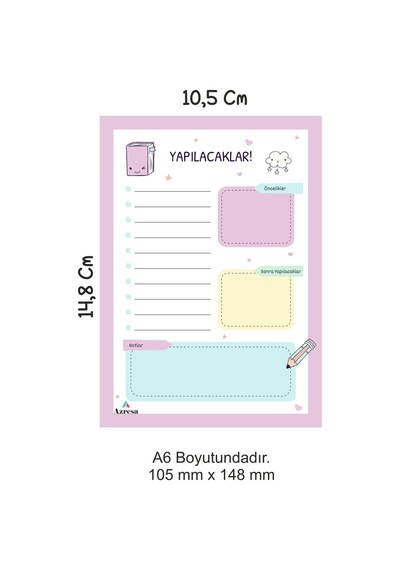 Günlük Planlayıcı, Yapılacaklar Listesi To Do List - A6 - 10.5 Mm X 14.8 Mm Diğer