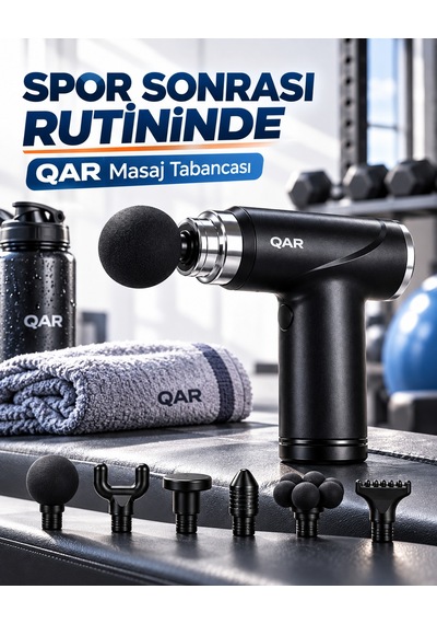 Qar Masaj Tabancası 6 Başlıklı Derin Doku Kas Masaj Aleti Sessiz Çalışan Şarjlı Taşınabilir Sporcu Masaj Cihazı Siyah