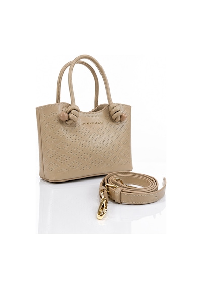 Just Polo Elite İthal Kadın Vizon Mini El Ve Omuz Çantası Gold Detaylı Ebatlar Eni 21 Cm Boyu 14 Cm Kum