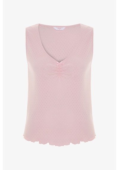 Penti Pembe Blossom Pamuklu Pointel Atlet Pijama Üstü