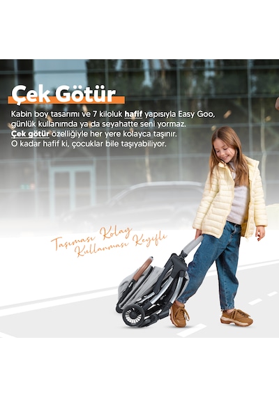 Huggy Easy Go Kabin Boy Otomatik Katlanır Bebek Arabası