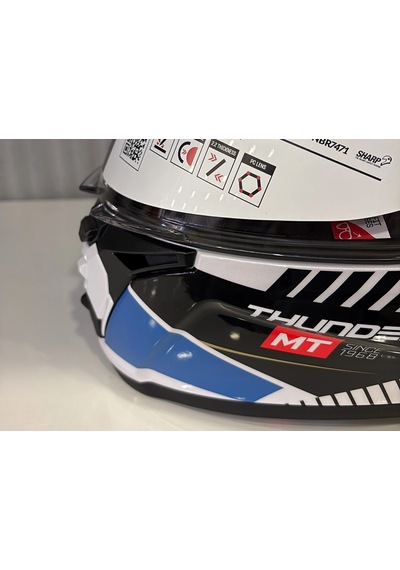 Kask Mt Thunder 4r Sv Luminence A7 Parlak Mavi/beyaz