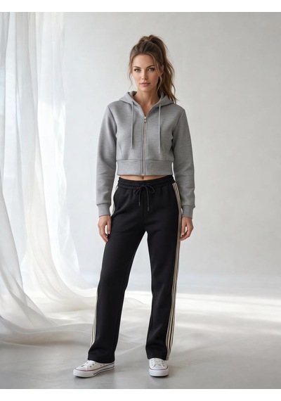 Nealirsanall.com Kadın Dalgıç Kumaş Crop Kapüşonlu Fermuarlı Ceket - Esnek & Spor Sweatshirt Ceket Gri Nealirsanall.com Kadın Dalgıç Kumaş Crop Kapüşonlu Fermuarlı Ceket - Esnek & Spor Sweatshirt Ceket Gri