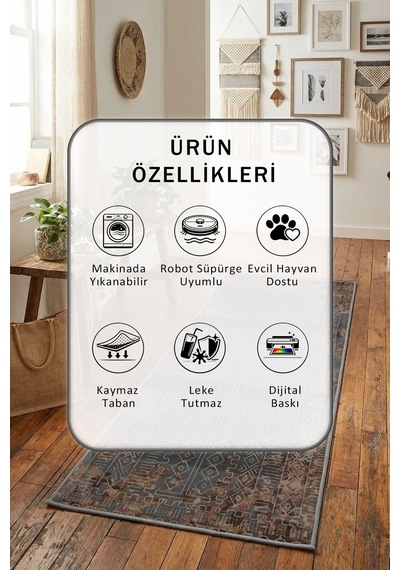 Otello Kahve Yıkanabilir Yolluk