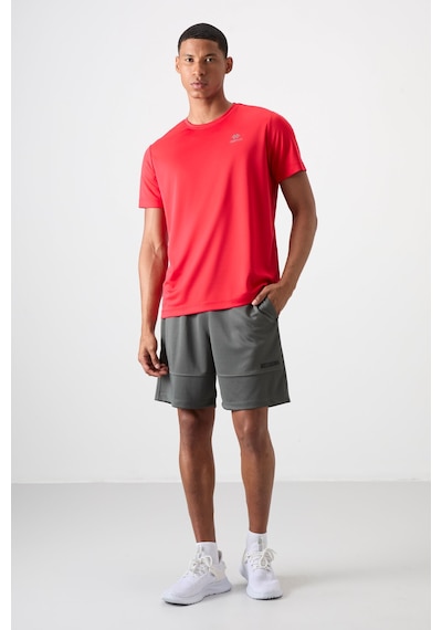 Tommy Life Kırmızı O Yaka Standart Kalıp Logo Desenli Aktif Spor Erkek T-shirt - 88255 Kirmizi