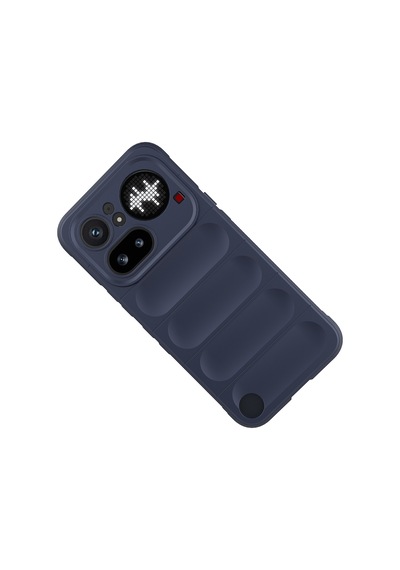 Maks Technology Nothing Phone 4a Pro Kılıf Esnek Tpu Oyuklu Arka Yüzey Tasarımlı Mkst Etnik Silikon Kapak - Lacivert