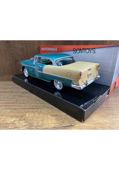 1955 Chevy Bel Aır Yeşil Mavi Model Araba 1955 Chevy Bel Aır