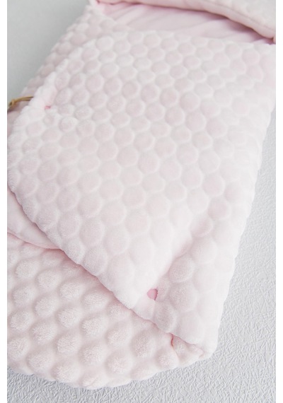 Kabartmalı Velboa Kız Bebek Kundak Pembe