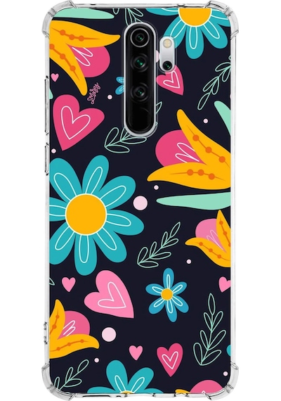 Xiaomi Note 8 Pro Uyumlu Retro Color 1 Baskılı Şeffaf Köşe Korumalı Antişok Kılıf