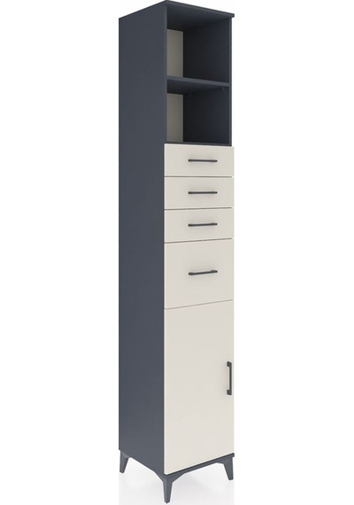 Hyperion Dolap 3 Raflı 4 Çekmeceli Tek Kapaklı 44x44x243 Antr... Antrasit Hyperion Dolap 3 Raflı 4 Çekmeceli Tek Kapaklı 44x44x243 Antr... Antrasit