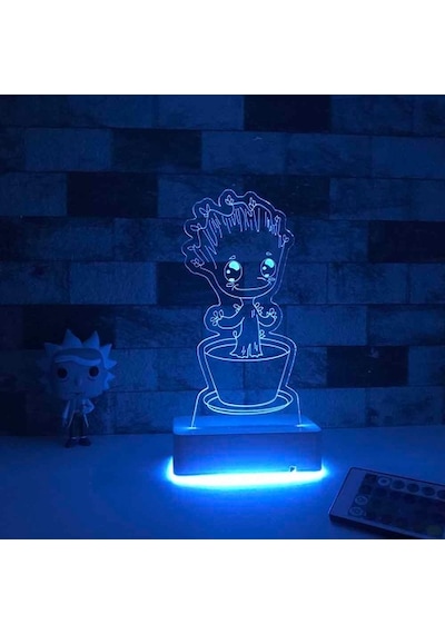 Özel Tasarım Sevimli Ağaç 3D Led Lamba