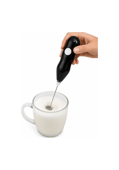 Elektrikli Süt Köpürtücü Kahve Köpürtücü El Mikseri Cappuccino Latte Frappe Çırpıcı Siyah