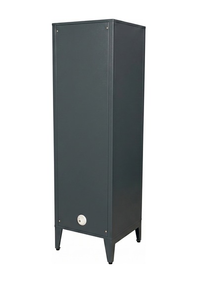 Alfafonet Ziglat Serisi Kilitli Metal Home Office Dolabı Cam Kapaklı Antrasit Gri Ral 7016 450x1500x450 Mm