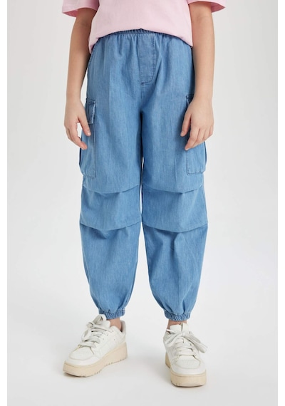 Defacto Kız Çocuk Kargo Fit Esnek Bantlı Paça Jean Pantolon B4952A824SPNM28 Mavi Defacto Kız Çocuk Kargo Fit Esnek Bantlı Paça Jean Pantolon B4952A824SPNM28 Mavi