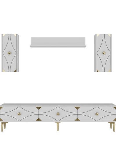 Tvr1897bg Alfa Tv Ünitesi Takımı Beyaz-gold 180cm