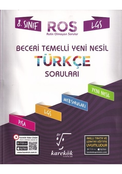8.Sınıf Beceri Temelli Yeni Nesil Türkçe Soruları (Ros) -  Karekök Eğitim Yayın