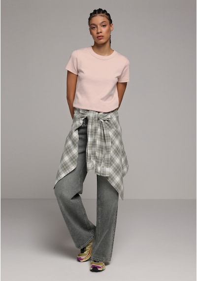 Colin's Colins Slim Fit Yuvarlak Yaka Düz Kadın Pembe Kısa Kol Tişört Cl1068567 Q1.v2 Sfp Soft Pink