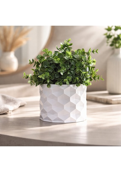 İskandinav Tarz Dekoratif Saksı Geometrik 3d Baskı Modern Bitki Saksısı, Minimal Ev Dekoru