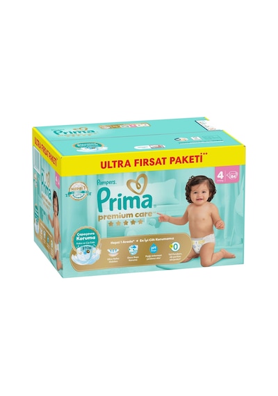 Prima Bebek Bezi Premium Care 4 Beden Maxi Ultra Fırsat Paketi 9-14 Kg 84 Adet Tarı 3 - 4 Numara