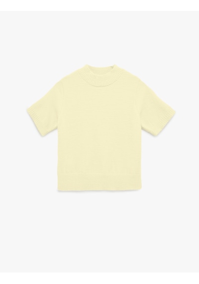 Koton Regular Fit Kısa Kollu Dik Yaka Triko Kazak Sarı 6sak90081ht Sarı
