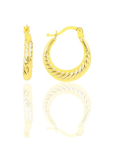 Gümüş Burgu Şarnel Küpe Barcode Gold - Rose Gold - Rodyum