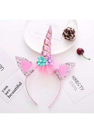 2 Parça Set Takım Kanat Unicorn Taç Peri Pembe Parlak Parti Kostüm Aksesuar Etkinlik Kız Çocuk