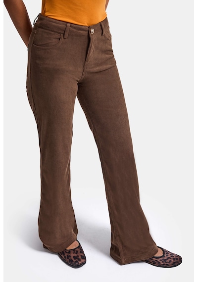 Kadın Kahve Flare Fit Velvet Kadife Kumaş Pantolon