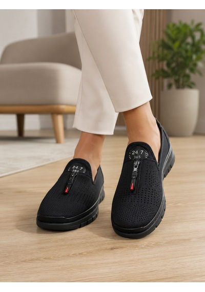 Homiro Kadın Nefes Alan Hafif Loafer Bej Siyah Homiro Kadın Nefes Alan Hafif Loafer Bej Siyah