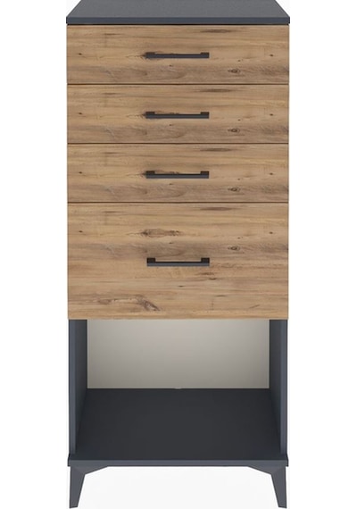 Arges Dolap 4 Çekmeceli 60x30x134 Antrasit-çam Antrasit